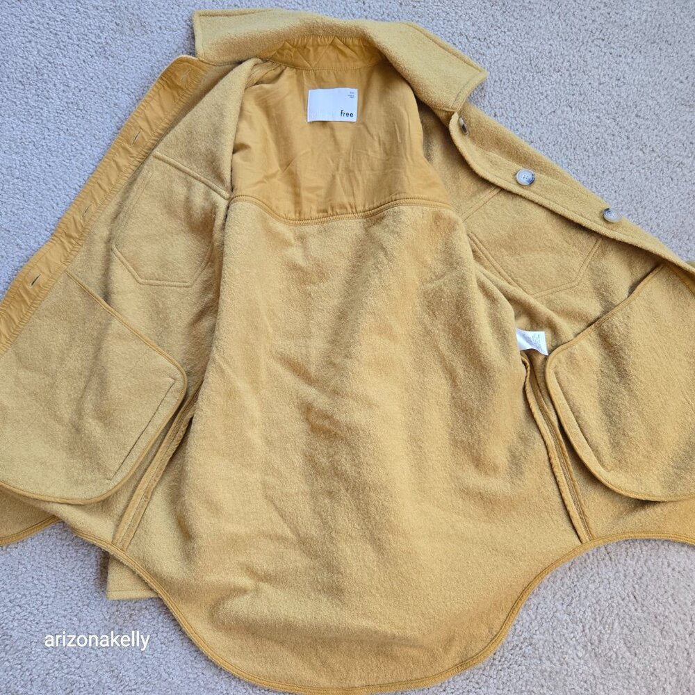 Wilfred Free Wool Ganna Mustard Yellow Shirt Jacket Shacket XXS *RUNS BIG* - Picture 8 of 8